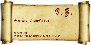 Vörös Zamfira névjegykártya